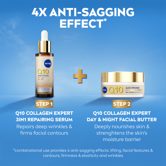 NIVEA Ansiktskräm Q10 Anti-Wrinkle Collagen Expert Day & Night Facial Butter 50 ml