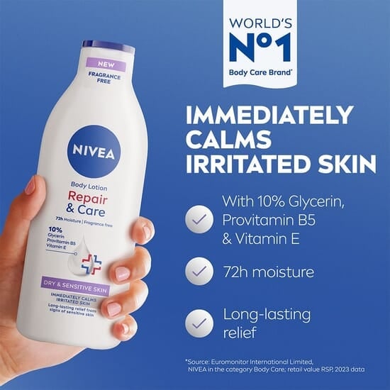 NIVEA Body Lotion Repair & Care Fragrance Free 400 ml