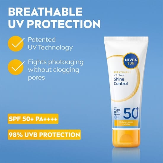 NIVEA SUN Solskydd ansikte UV Face Shine Control SPF50+ 40 ml