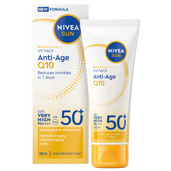 NIVEA SUN Solskydd ansikte UV Face Anti-Age Q10 SPF50+ 40 ml