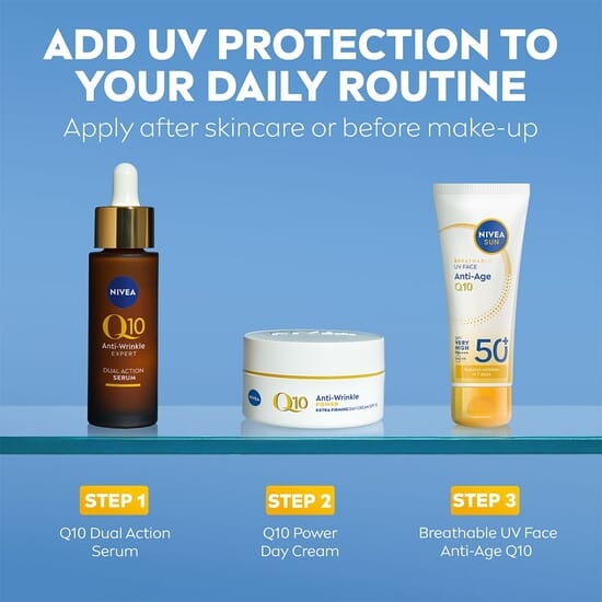 NIVEA SUN Solskydd ansikte UV Face Anti-Age Q10 SPF50+ 40 ml