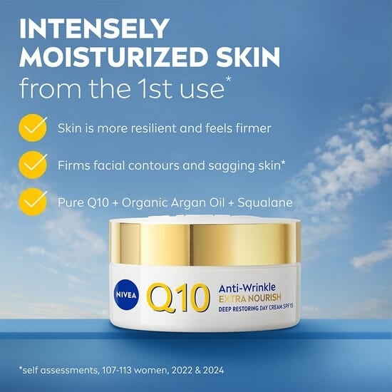 NIVEA Dagkräm Q10 Anti-Wrinkle Extra Nourish Day Cream SPF15 50 ml