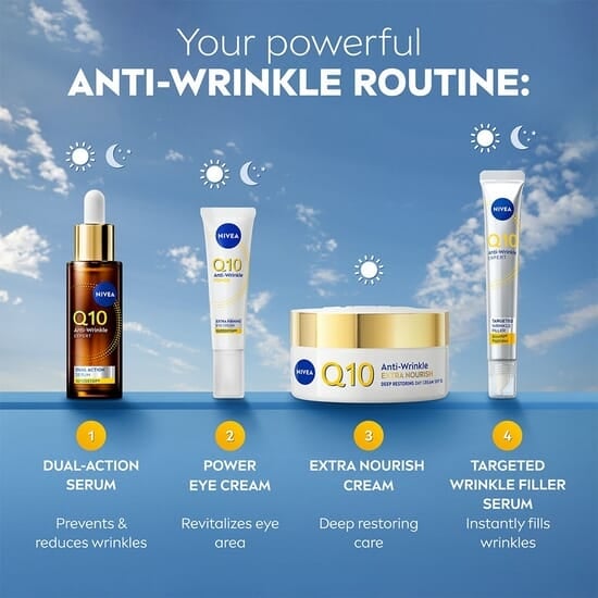 NIVEA Dagkräm Q10 Anti-Wrinkle Extra Nourish Day Cream SPF15 50 ml