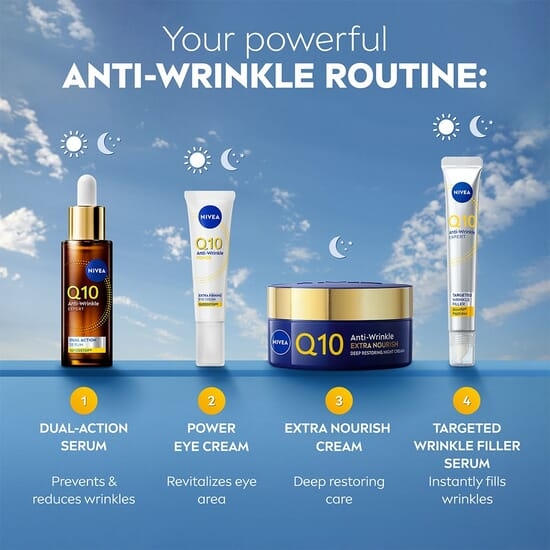 NIVEA Nattkräm Q10 Anti-Wrinkle Extra Nourish Night Cream 50 ml