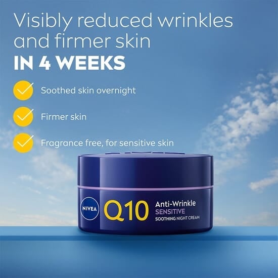 NIVEA Nattkräm Q10 Anti-Wrinkle Sensitive Soothing Night Cream 50 ml