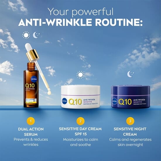 NIVEA Nattkräm Q10 Anti-Wrinkle Sensitive Soothing Night Cream 50 ml