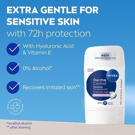 NIVEA Antiperspirant Deo Stick Derma Control Restore Sensitive 50 ml 