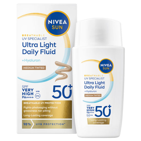 NIVEA SUN UV Face Specialist Ultra Light Daily Fluid Medium Tinted SPF50+ 40 ml