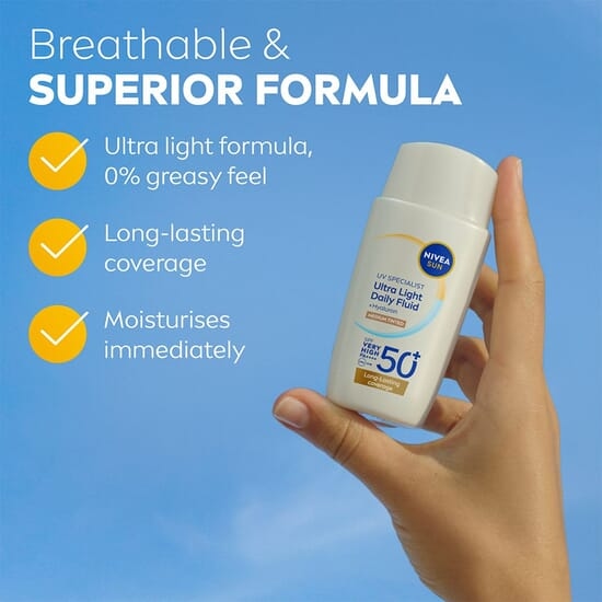 NIVEA SUN UV Face Specialist Ultra Light Daily Fluid Medium Tinted SPF50+ 40 ml