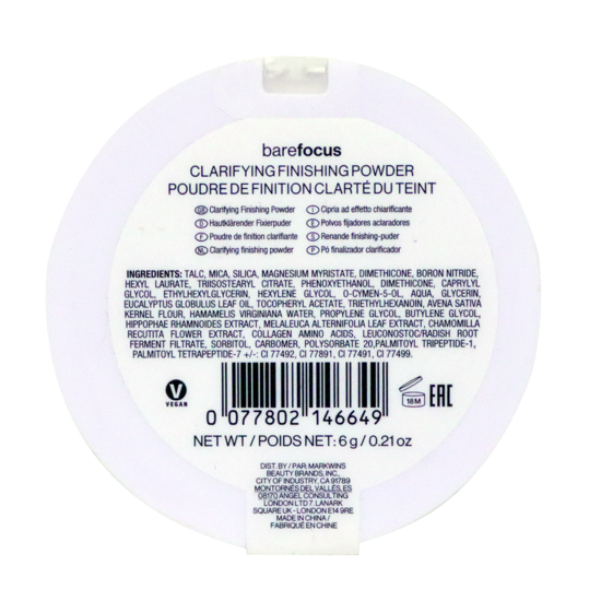 Wet n Wild Bare Focus Claryifying Finishing Powder Translucent 6 g