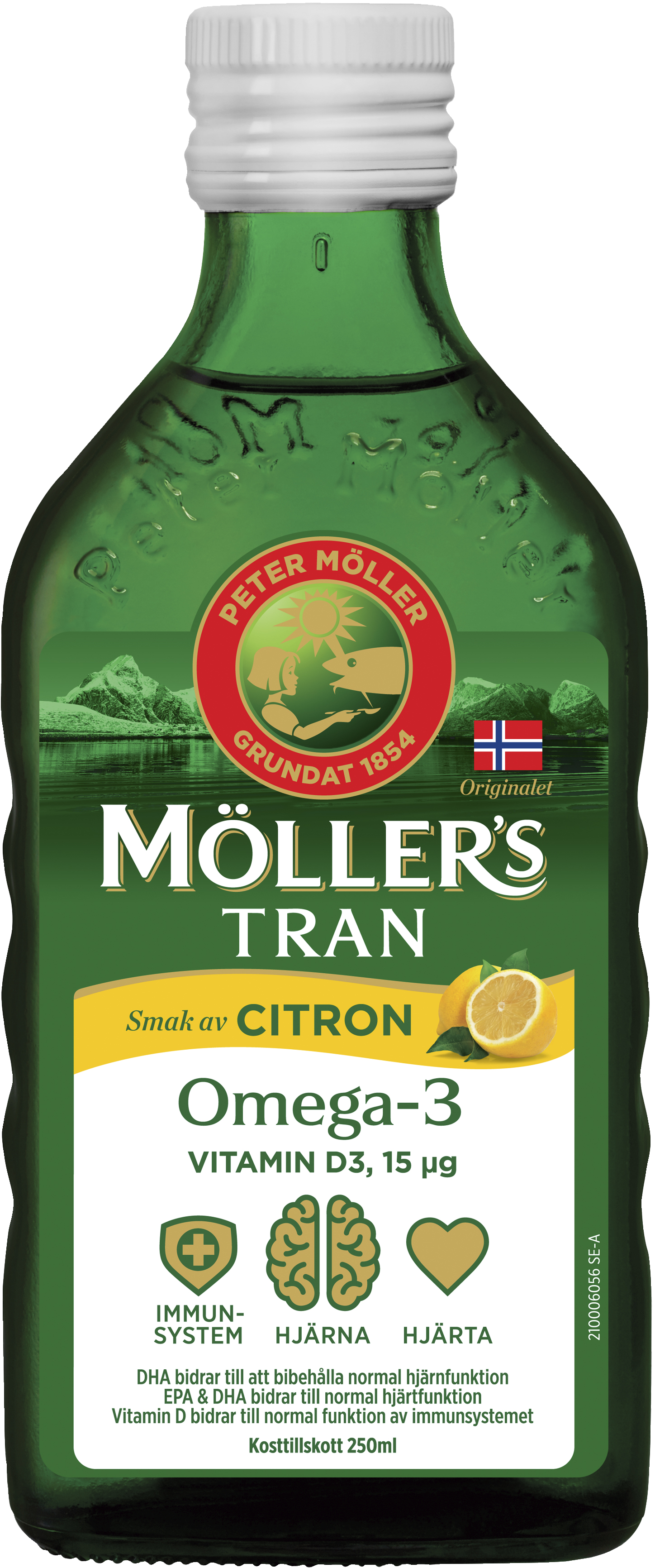 Möllers Tran Omega-3 +D3 Citron 250 ml
