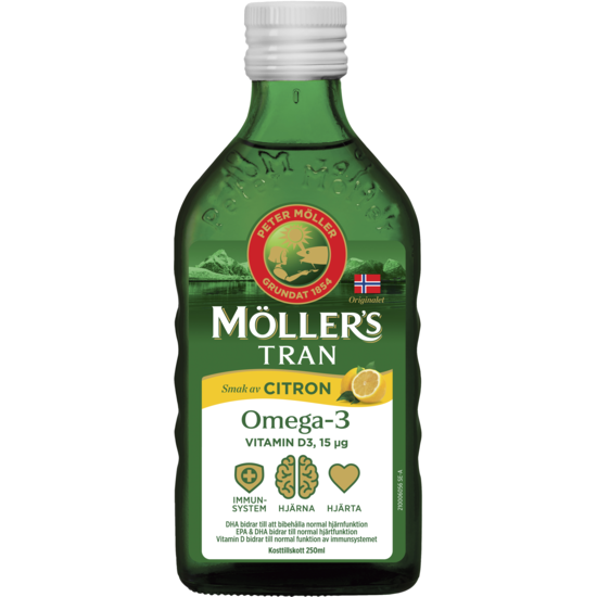 Möllers Tran Omega-3 +D3 Citron 250 ml