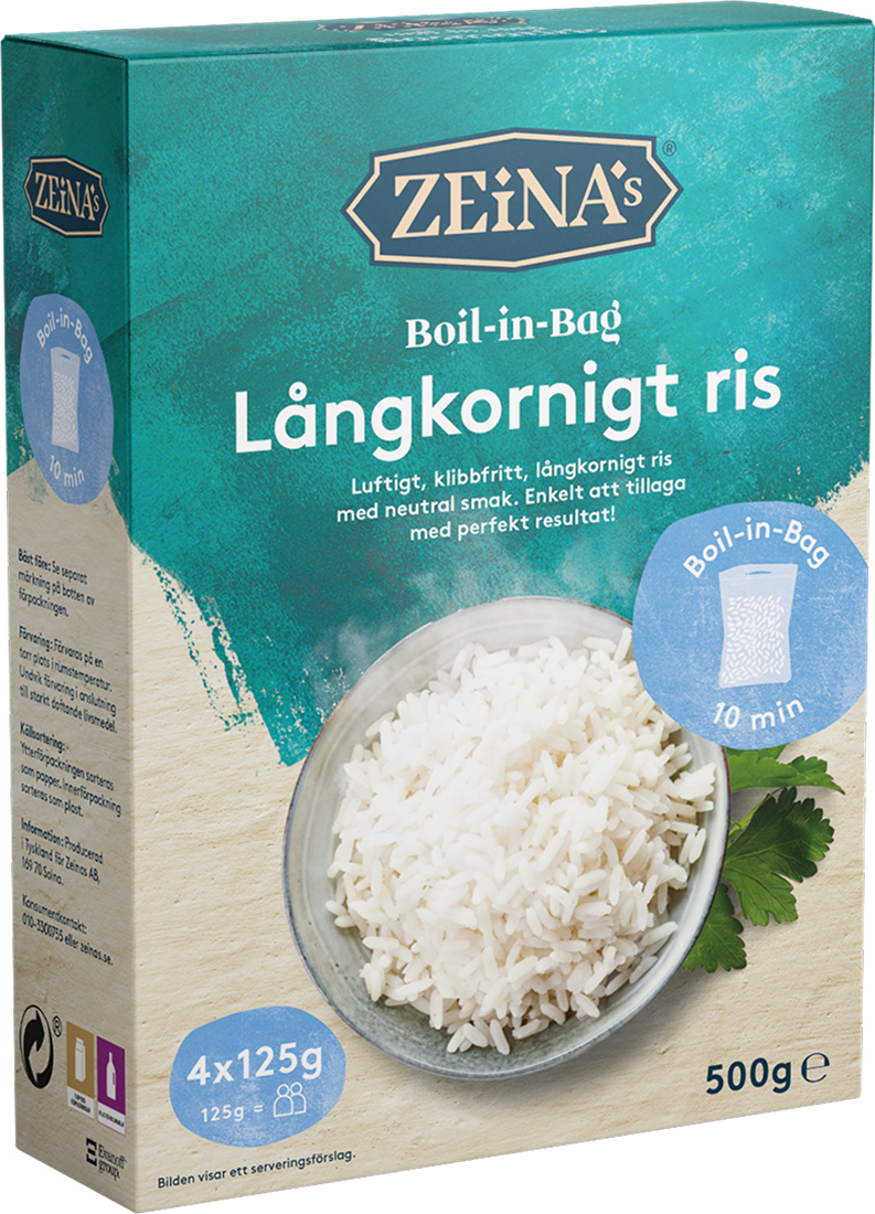 Zeinas Boil-in-Bag Långkornigt ris 4 x 125 g