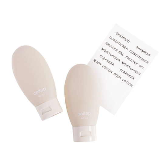 Cailap Reseförpackning Flaska Beige 60 ml 2 st