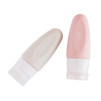 Cailap Reseförpackning Flaska Silikon Grå och Rosa 60 ml 2 st