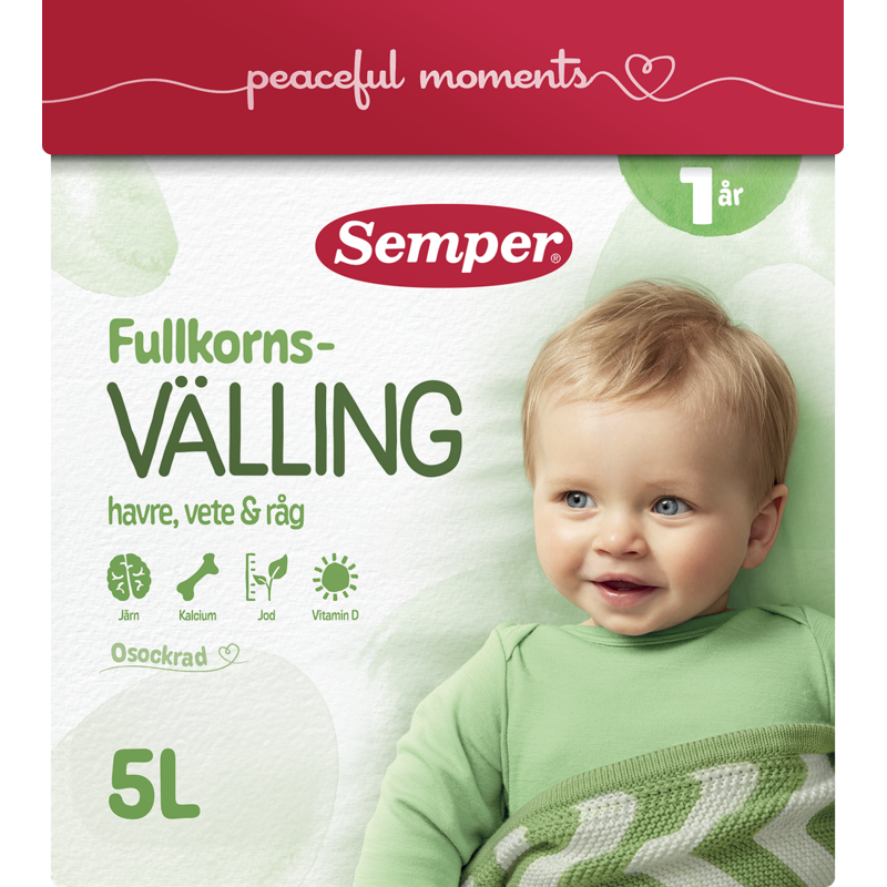Semper Fullkornsvälling Havre, Vete & Råg 1 år+ 725 g