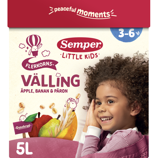 Semper Flerkornsvälling Äpple, Banan och Päron 3-6 år 700 g