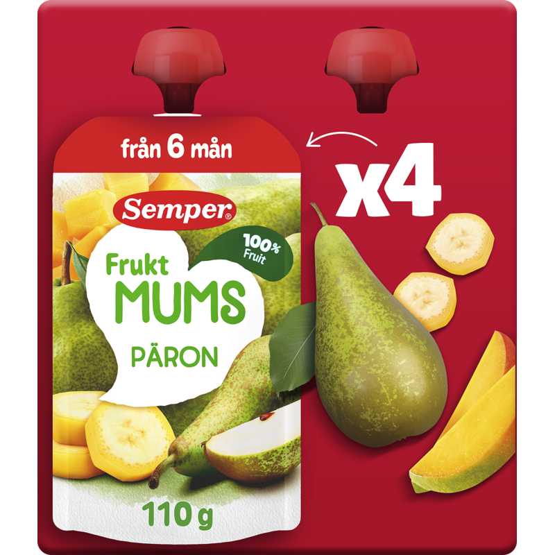Semper Fruktmums Päron 110 g 4-pack