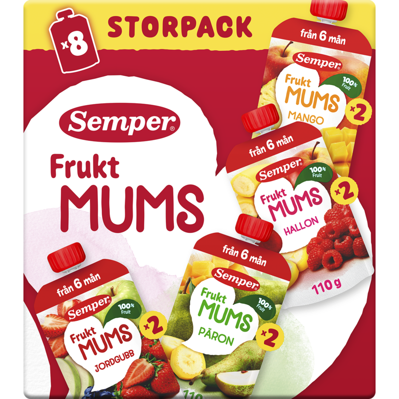 Semper Fruktmums Variety box 110 g 8-pack