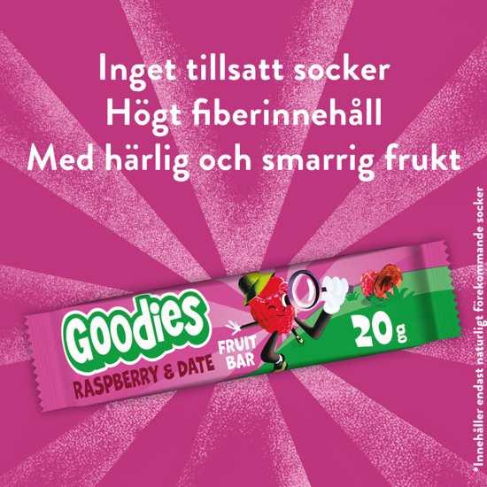 Goodies Fruktbar Hallon & Dadlar 20 g