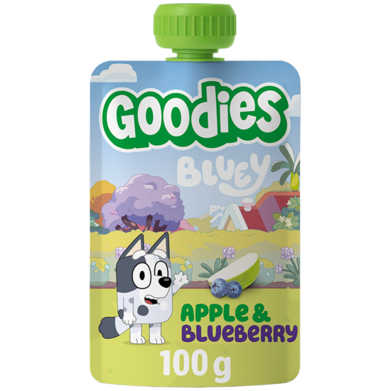 Goodies Fruktklämmis Bluey Äpple/Blåbär 100 g