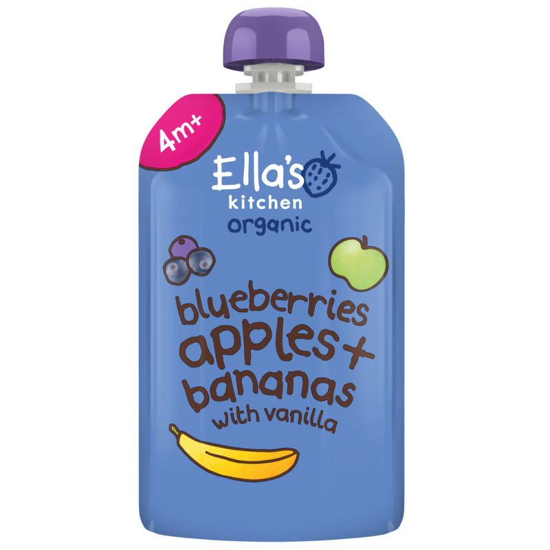 Ella's Kitchen EKO Blåbär, Äpple, Banan, Vanilj Pure 120 g