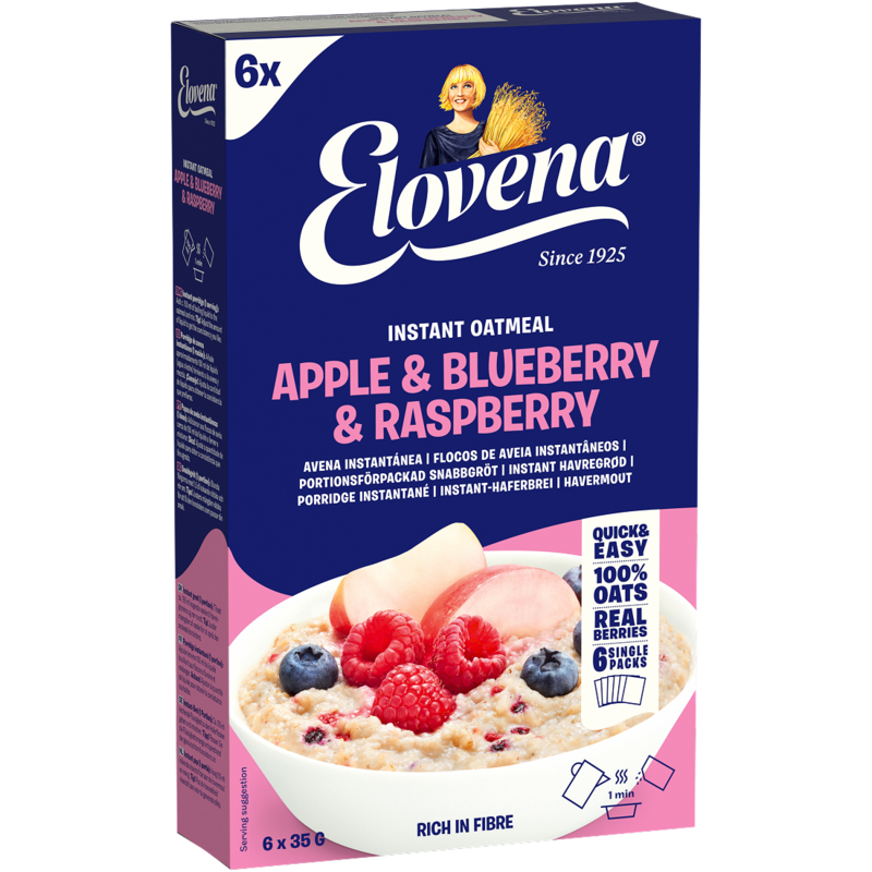 Elovena Havregrynsgröt Äpple/Blåbär/Hallon 210 g