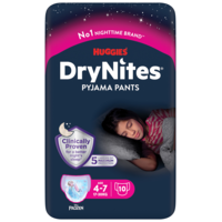 Huggies DryNites Pyjama Pants Girl 4-7 år 17-30 kg 10 st