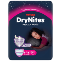 Huggies DryNites Pyjama Pants Girl 8-13 år 30-48 kg 9 st