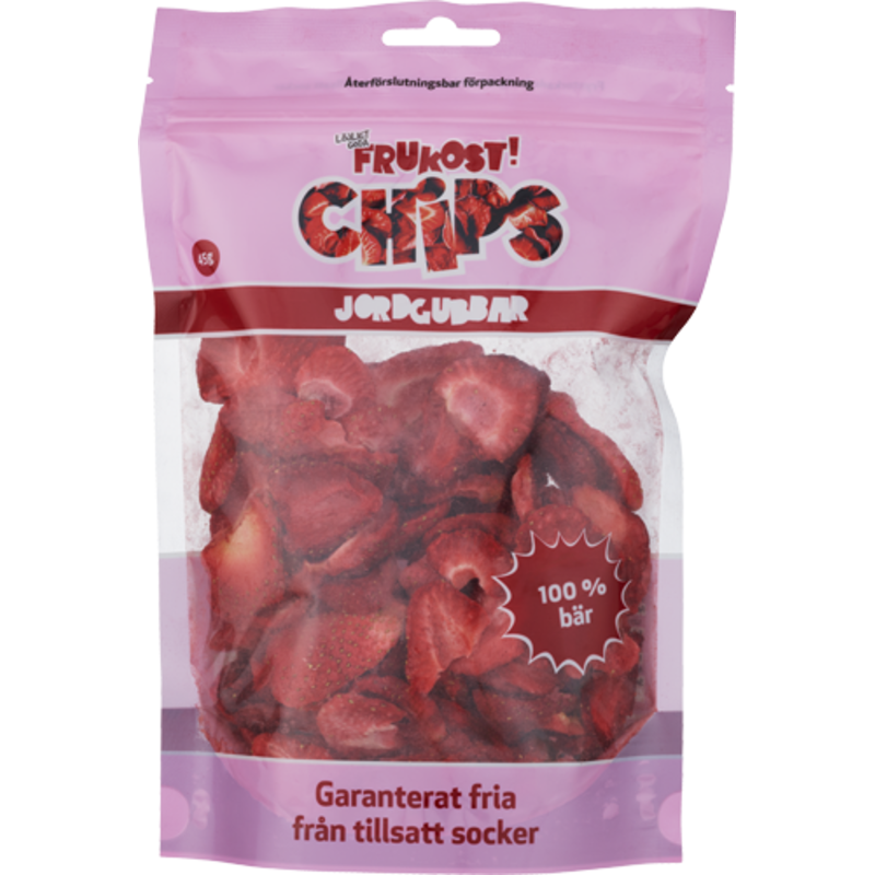 Frukost Frystorkade Jordgubbschips 45 g