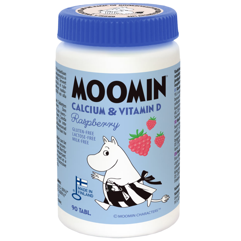 Moomin Kalcium & Vitamin D Hallon 90 tabletter