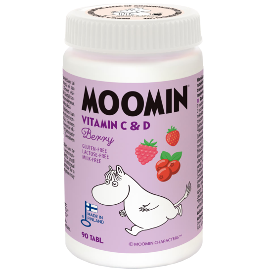 Moomin Vitamin C & D Röda Bär 90 tuggtabletter