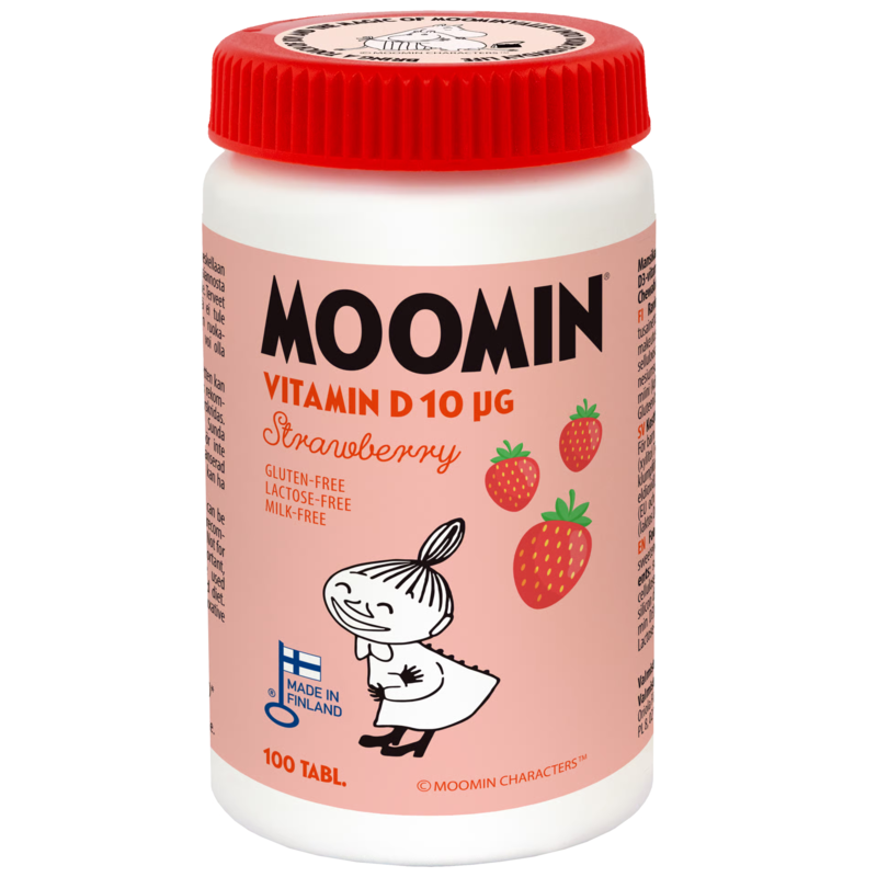 Moomin Vitamin D Jordgubb 90 tuggtabletter