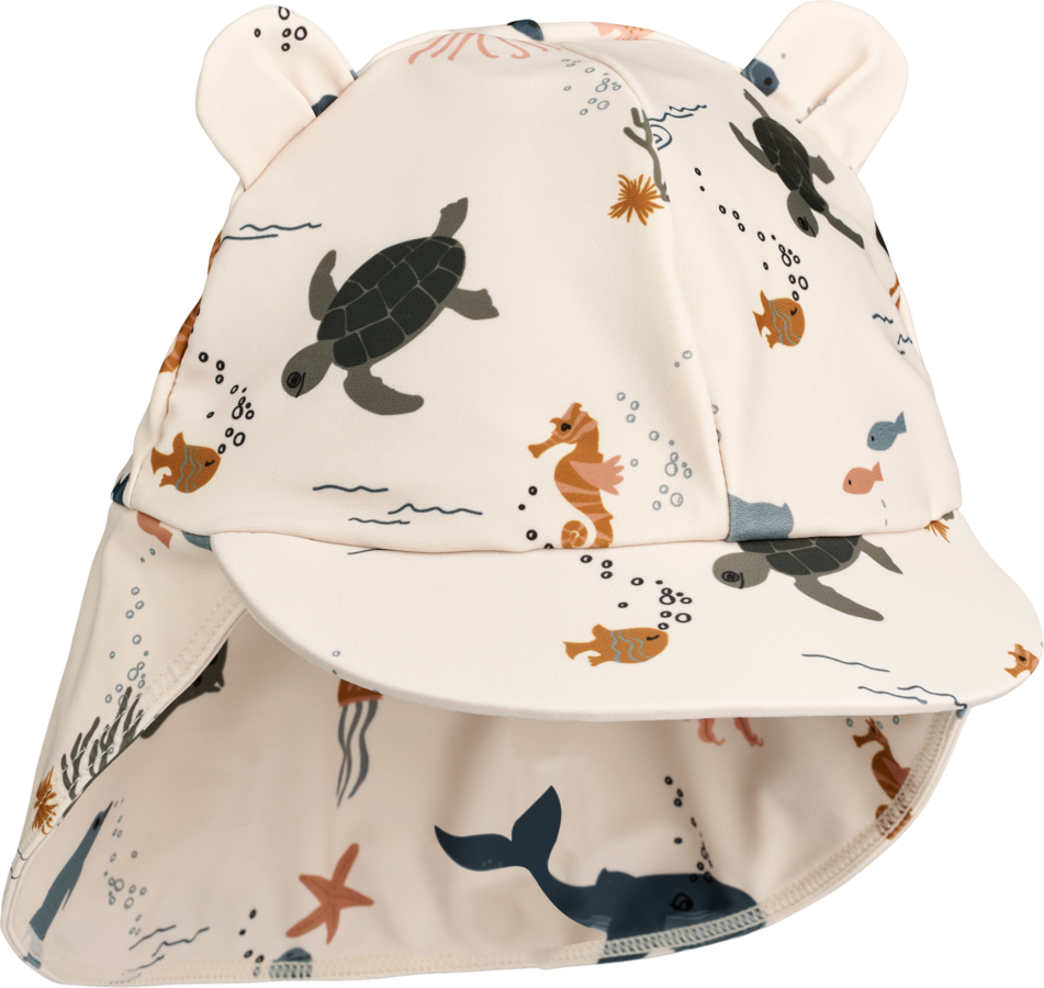 LIEWOOD Senia Solhatt med öron Sea Creature/Sandy Strl 3-6 mån