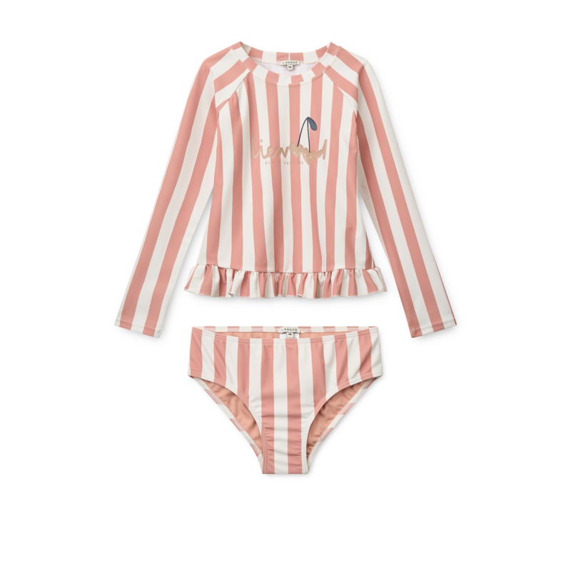 Köp 2 få 25% | LIEWOOD Dagny UV-Set Coral Blush/Creme de la Creme Stripe Strl 98