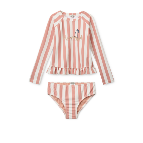 LIEWOOD Dagny UV-Set  Coral Blush/Creme de la Creme Stripe Strl 122
