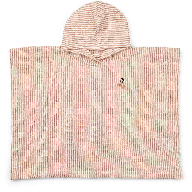 LIEWOOD Paco Badponcho Y/D Stripe Tuscany Rose/Creme de la Creme Strl 5-6 år
