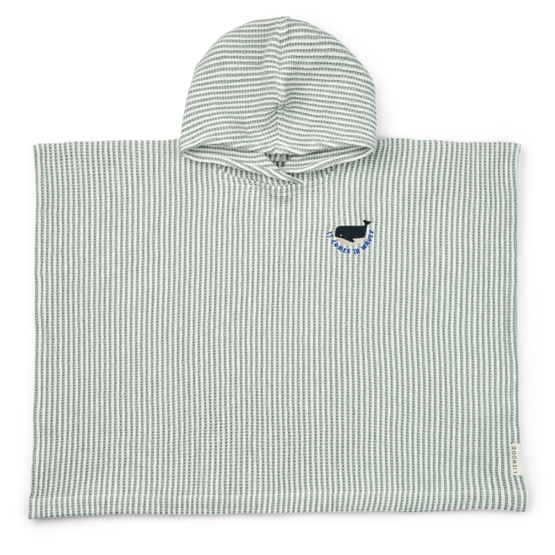 LIEWOOD Paco Badponcho Y/D Stripe Peppermint/Creme de la Creme Strl 3-4 år
