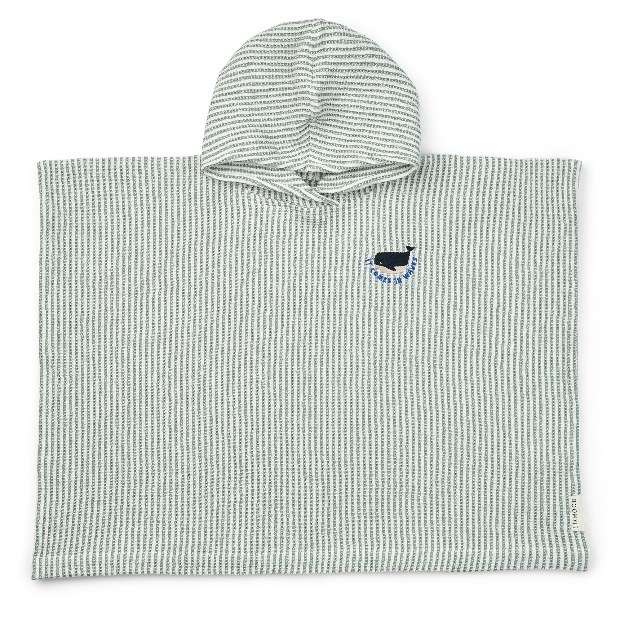 LIEWOOD Paco Badponcho Y/D Stripe Peppermint/Creme de la Creme Strl 1-2 år