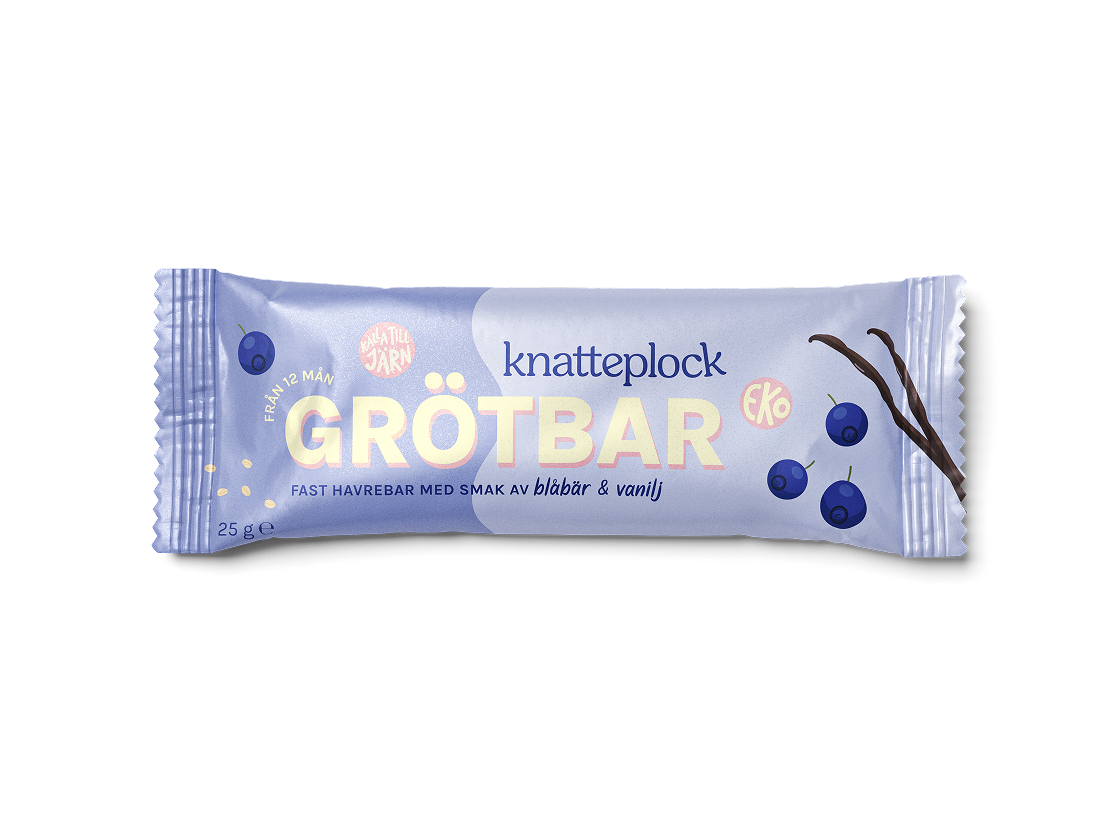 Knatteplock Grötbar Blåbär & Vanilj 25 g