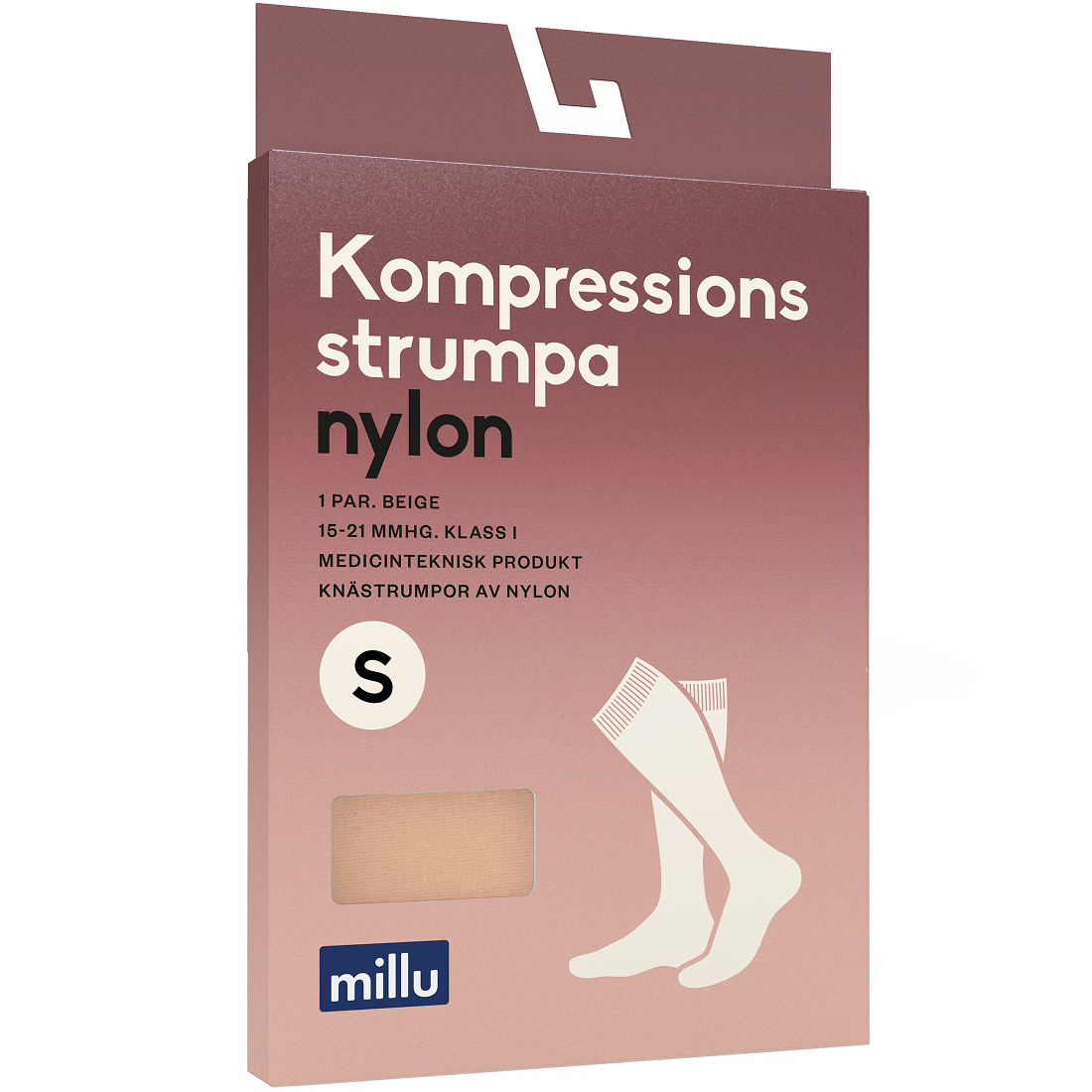 Millu Kompressionsstrumpa Nylon Beige S 1 par
