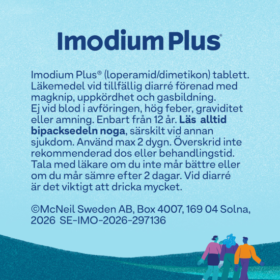 Imodium Plus tablett 2 mg/125 mg, 12 st