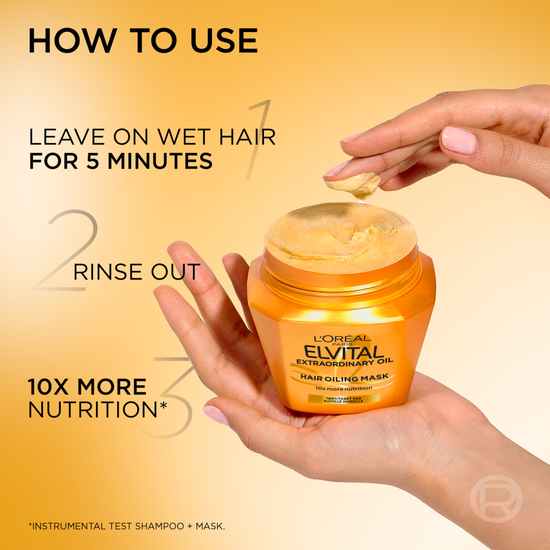 L'Oréal Paris Elvital Extraordinary Oil Hårinpackning för färgat hår 300 ml
