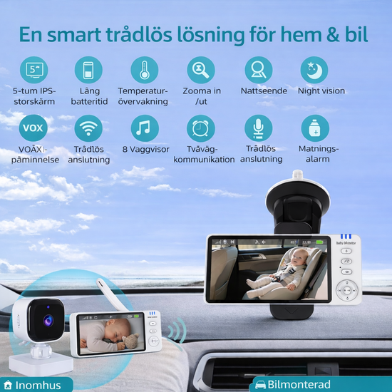 Luna Bambini Babymonitor Pro 5.0" Home & Travel
