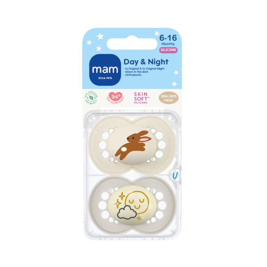 MAM Original Day&Night Sil 6-16m 2p Neutral 