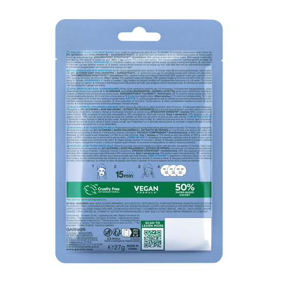 Garnier Hyaluron Glass Skin Jelly Sheet Mask 27 g