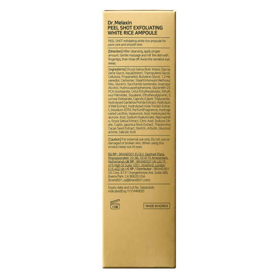 Dr.Melaxin Peel Shot Exfoliating White Rice Ampoule 80 ml