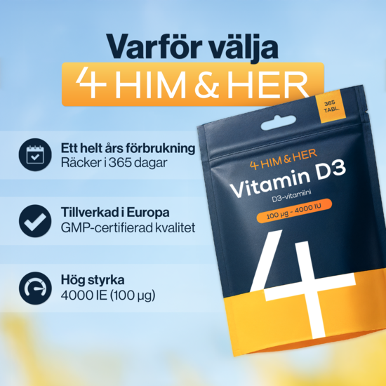 4HIM&HER Vitamin D3 100 µg/4000IU 365 tabletter