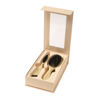 Lenoites Wild Boar Hair Brush with Cleaning Tool Limited Edition Butter Yellow