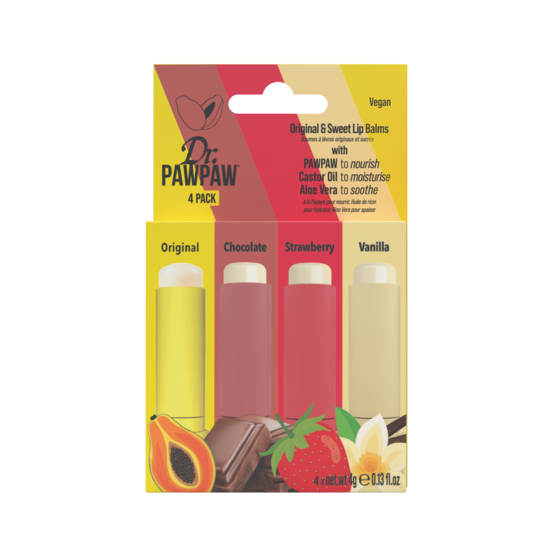 Dr. PawPaw Original & Sweet Lip Balms 4-pack 4 x 4 g